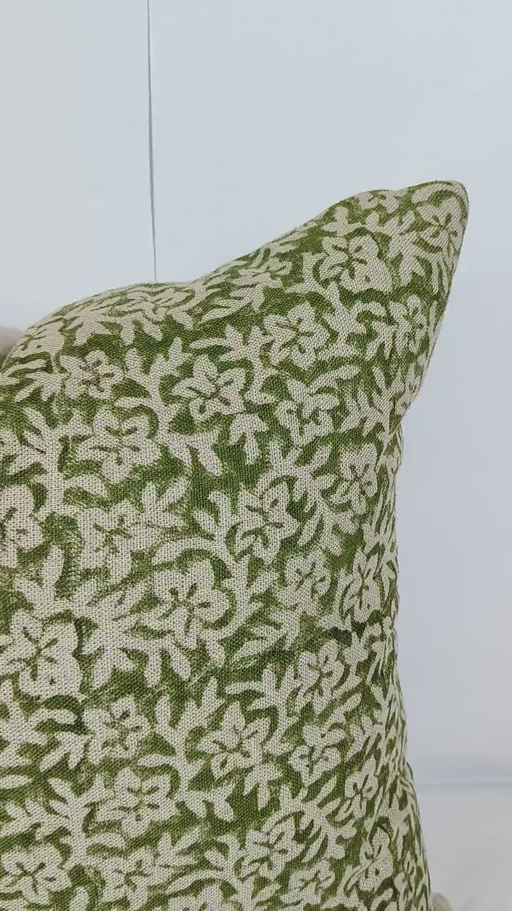 UGRA Kochia || Luxurious linen pillow cover || Hand Block Print Linen || Decorative Cushion For Sofa,Living room